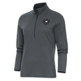 thumbnail image 1 of Women's Antigua Heather Charcoal Charlotte FC Brushed Metallic Logo Epic Quarter-Zip Top, 1 of 1