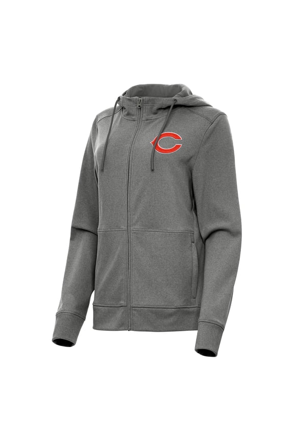 Women's Antigua   Heather Charcoal Chicago Bears Seeker Full-Zip Hoodie Jacket