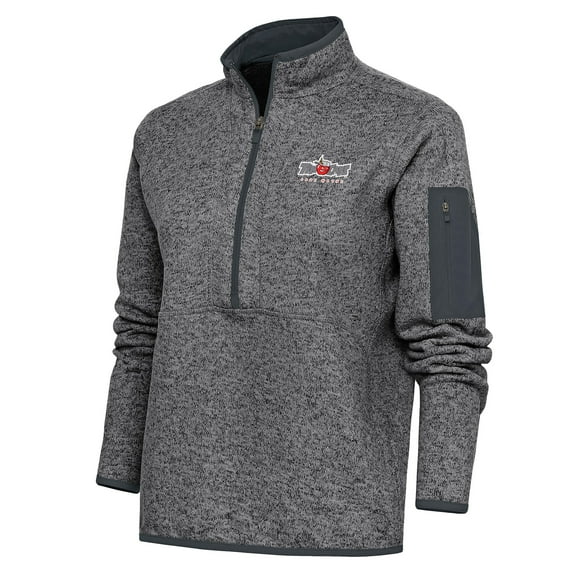 Women's Antigua Heather Charcoal Fort Wayne TinCaps Fortune Half-Zip Pullover Jacket
