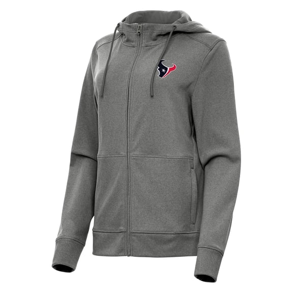 Women's Antigua   Heather Charcoal Houston Texans Seeker Full-Zip Hoodie Jacket