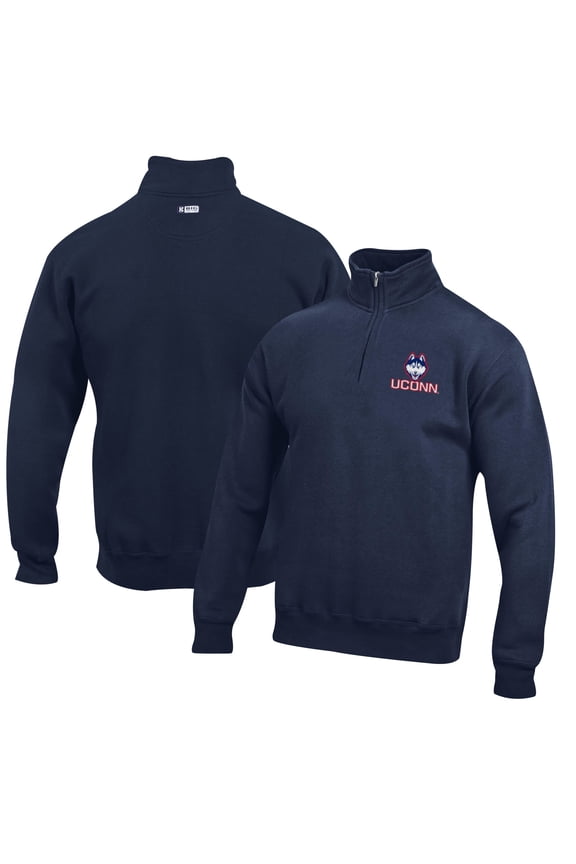 Men's Navy UConn Huskies Big Cotton Quarter-Zip Pullover Sweatshirt