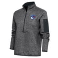 thumbnail image 1 of Women's Antigua Heather Charcoal New York Rangers Team Logo Fortune Quarter-Zip Jacket, 1 of 1