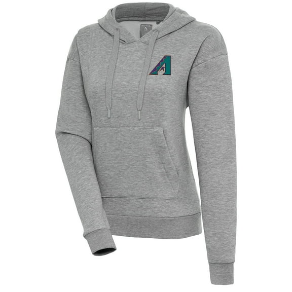 Women's Antigua  Heather Gray Arizona Diamondbacks Cooperstown Victory Pullover Hoodie