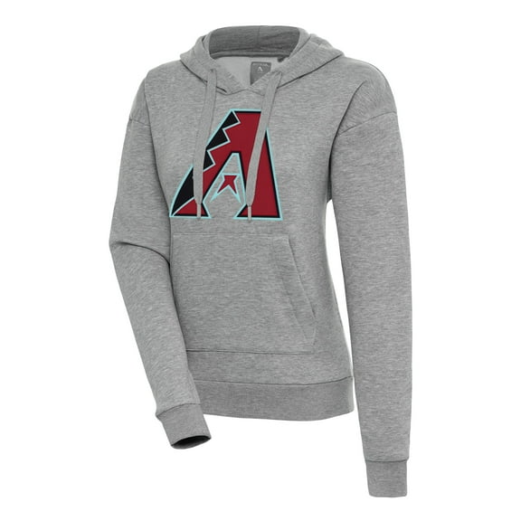 Women's Antigua Heather Gray Arizona Diamondbacks Victory Pullover Hoodie