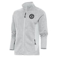 thumbnail image 1 of Women's Antigua Heather Gray Atlanta United FC Brushed Metallic Logo Course Full-Zip Jacket, 1 of 1