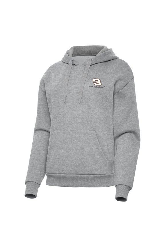 Women's Antigua  Heather Gray Austin Dillon Victory Pullover Hoodie
