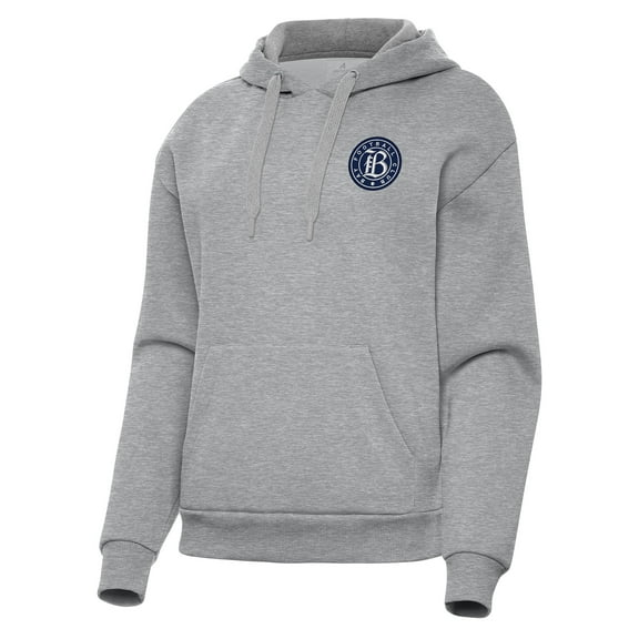 Women's Antigua Heather Gray Bay FC Victory Pullover Hoodie