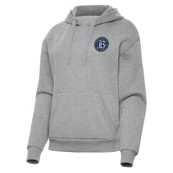 Women's Antigua Heather Gray Bay FC Victory Pullover Hoodie