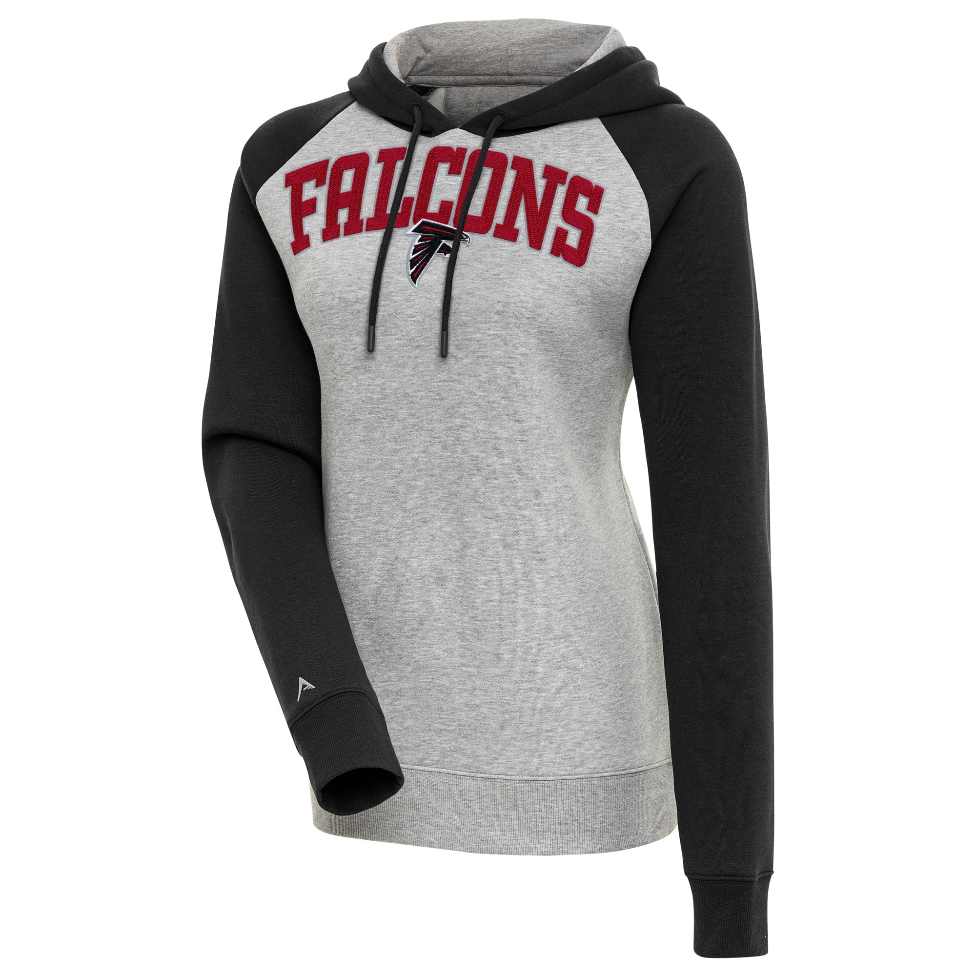 Women's Antigua Heather Gray/Black Atlanta Falcons Victory Raglan ...