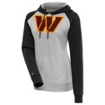thumbnail image 1 of Women's Antigua  Heather Gray/Black Washington Commanders Victory Raglan Sleeve Chenille Pullover Hoodie, 1 of 1