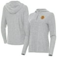 thumbnail image 1 of Women's Antigua Heather Gray Boston Bruins Daybreak Quarter-Zip Hoodie, 1 of 3