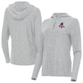 thumbnail image 1 of Women's Antigua Heather Gray Boston Red Sox Daybreak Quarter-Zip Hoodie, 1 of 3