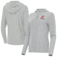 thumbnail image 1 of Women's-Antigua  Heather Gray Brad Keselowski Daybreak Quarter-Zip Pullover Hoodie, 1 of 3