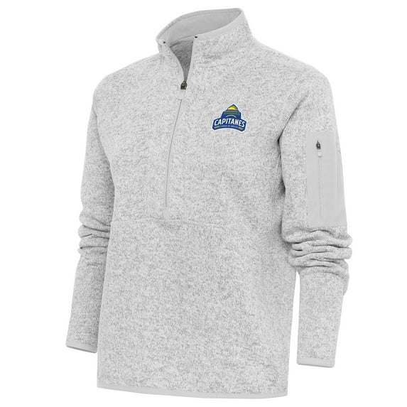 Women's Antigua Heather Gray Capitanes de Ciudad de Mexico Fortune Half-Zip Pullover Jacket