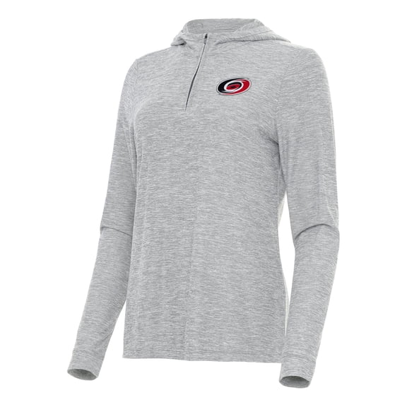 Women's Antigua  Heather Gray Carolina Hurricanes Daybreak Quarter-Zip Hoodie