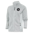 thumbnail image 1 of Women's Antigua Heather Gray Charlotte FC Brushed Metallic Logo Course Full-Zip Jacket, 1 of 1