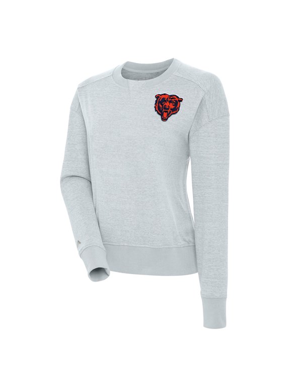 Women's Antigua Heather Gray Chicago Bears Forward Fleece Pullover Sweatshirt