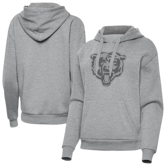 Women's Antigua Heather Gray Chicago Bears Victory Hoodie