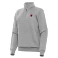 thumbnail image 1 of Women's Antigua Heather Gray Chicago Bulls Victory Quarter-Zip Sweatshirt, 1 of 1