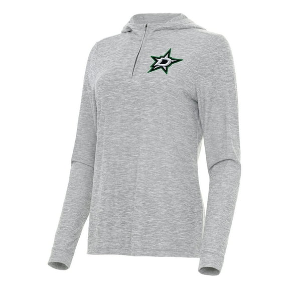 Women's Antigua  Heather Gray Dallas Stars Daybreak Quarter-Zip Hoodie