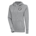 thumbnail image 1 of Women's Antigua  Heather Gray Detroit Pistons Metallic Logo Victory Full-Zip Hoodie, 1 of 1