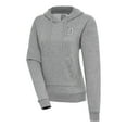 thumbnail image 1 of Women's Antigua  Heather Gray Detroit Tigers Brushed Metallic Victory Pullover Hoodie, 1 of 1