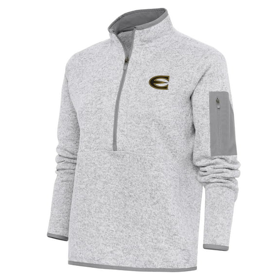 Women's Antigua  Heather Gray Emporia State Hornets Fortune Half-Zip Jacket
