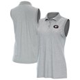 thumbnail image 1 of Women's Antigua  Heather Gray Georgia Bulldogs Recap Sleeveless Polo, 1 of 3