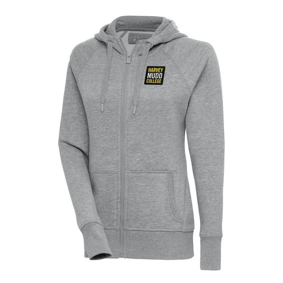 Women's Antigua Heather Gray Harvey Mudd College Victory Raglan Full-Zip Hoodie