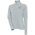 thumbnail image 1 of Women's Antigua  Heather Gray Houston Astros Milo Raglan Quarter-Zip Pullover Top, 1 of 1