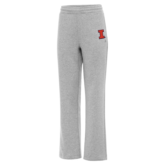 Women's Antigua Heather Gray Illinois Fighting Illini Victory Sweatpants