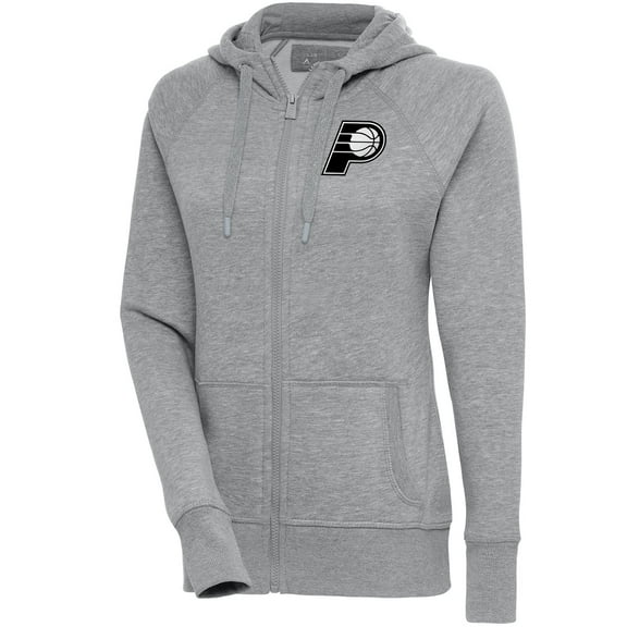 Women's Antigua  Heather Gray Indiana Pacers Brushed Metallic Victory Full-Zip Hoodie