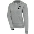 thumbnail image 1 of Women's Antigua  Heather Gray Indiana Pacers Brushed Metallic Victory Pullover Hoodie, 1 of 1