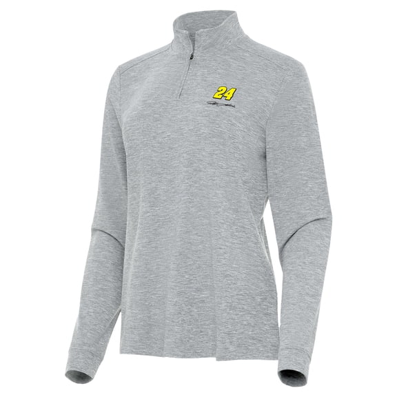 Women's Antigua  Heather Gray Jeff Gordon Mentor Quarter-Zip Jacket