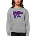 thumbnail image 1 of Women's Antigua Heather Gray Kansas State Wildcats Victory Crewneck Pullover Sweatshirt, 1 of 1