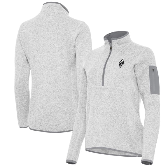 Women's Antigua Heather Gray Las Vegas Aces Fortune Half-Zip Pullover Jacket