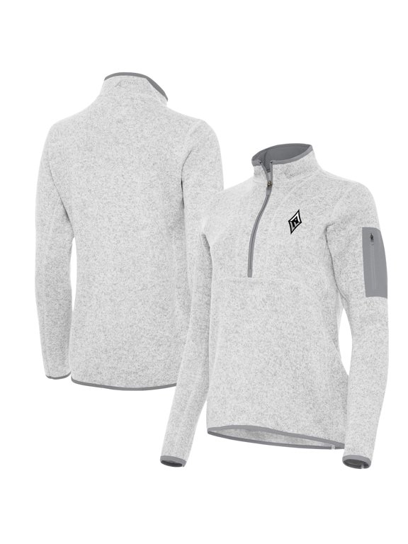 Women's Antigua Heather Gray Las Vegas Aces Fortune Half-Zip Pullover Jacket
