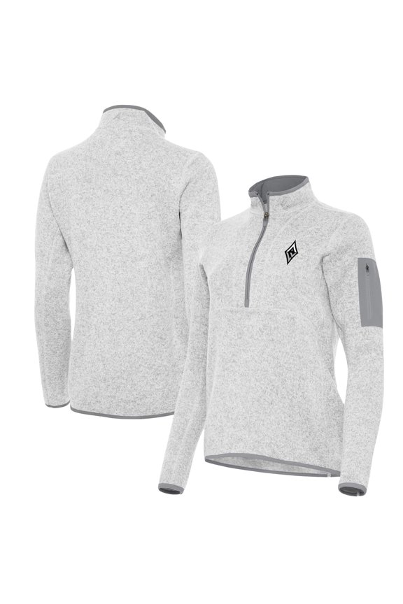 Women's Antigua Heather Gray Las Vegas Aces Fortune Half-Zip Pullover Jacket