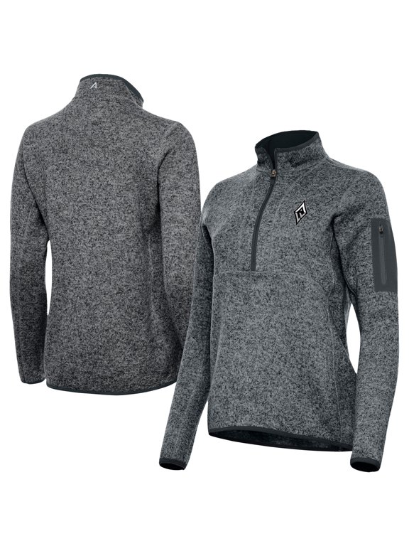 Women's Antigua Heather Gray Las Vegas Aces Fortune Half-Zip Pullover Jacket