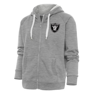 Women's Antigua Heather Gray Las Vegas Raiders Lightweight Jackpot Raglan  Half-Zip Pullover Hoodie