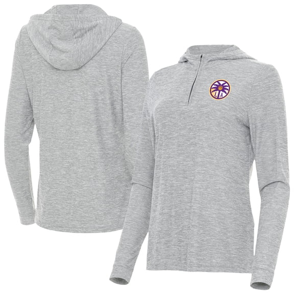 Women's Antigua  Heather Gray Los Angeles Sparks Daybreak Quarter-Zip Hoodie