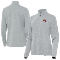 Women's Antigua  Heather Gray Minnesota Golden Gophers Mentor Quarter-Zip Mock Neck Top