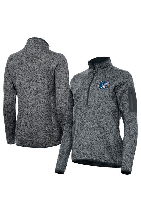 Women's Antigua Heather Gray Minnesota Lynx Fortune Half-Zip Pullover Jacket