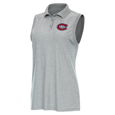 Women's Antigua  Heather Gray Montreal Canadiens Recap Sleeveless Polo