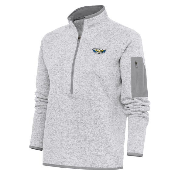 Women's Antigua  Heather Gray Morehead State Eagles Fortune Half-Zip Jacket