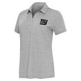 thumbnail image 1 of Women's Antigua  Heather Gray New York Giants Layout V-Neck Polo, 1 of 2