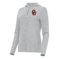 thumbnail image 1 of Women's Antigua  Heather Gray Oklahoma Sooners Daybreak Quarter-Zip Hoodie, 1 of 1