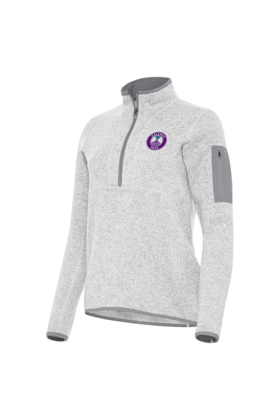 Women's Antigua Heather Gray Orlando Pride Fortune Quarter-Zip Jacket