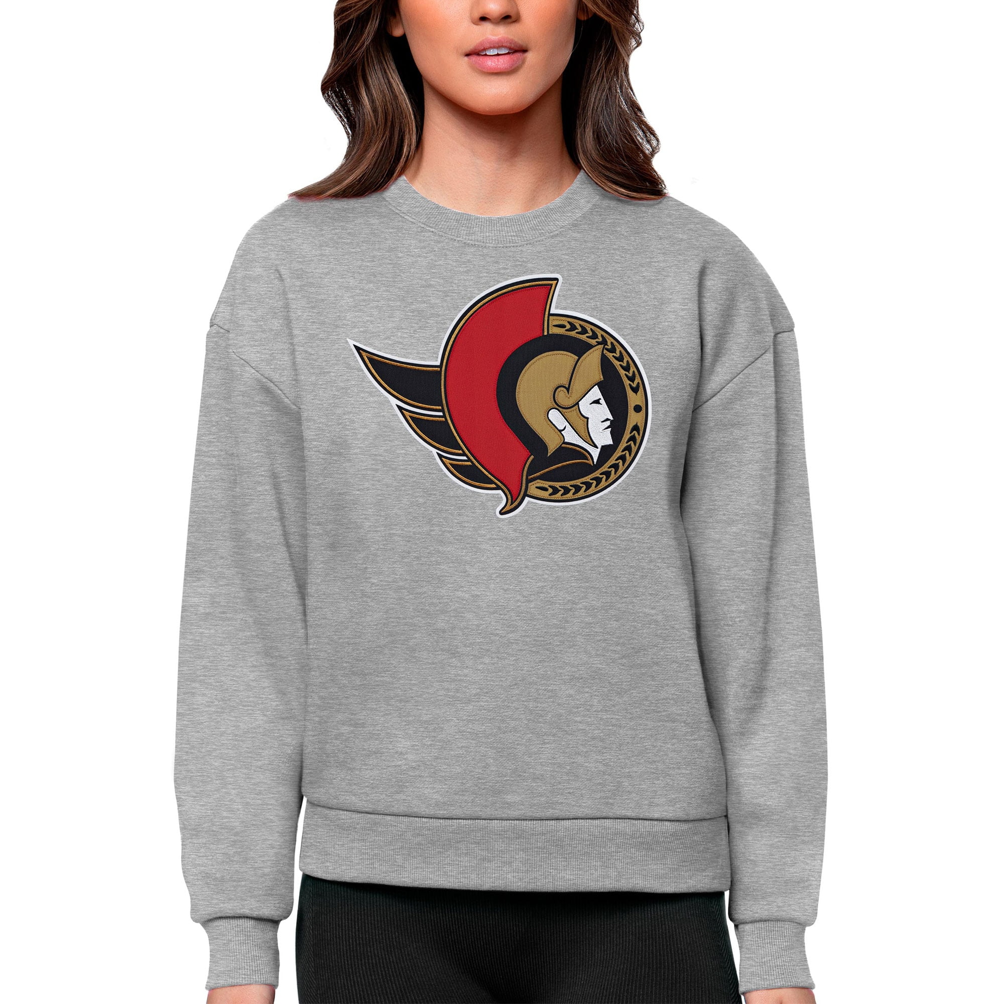 Women's Antigua Heather Gray Ottawa Senators Primary Logo Team Logo
