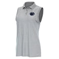 thumbnail image 1 of Women's Antigua  Heather Gray Penn State Nittany Lions Recap Sleeveless Polo, 1 of 1